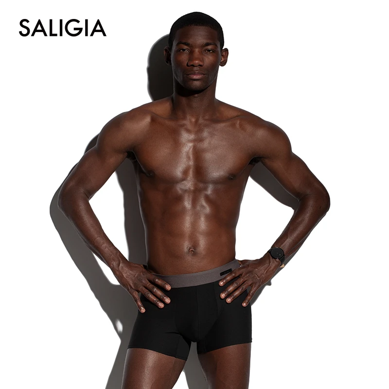 SALIGIA东方茶室系列男士珠地棉莫长平角内裤