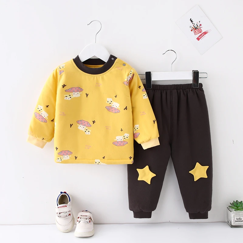 【安琪诺儿】A类薄棉保暖套儿童秋冬套装宝宝舒适新生儿亲肤夹棉套