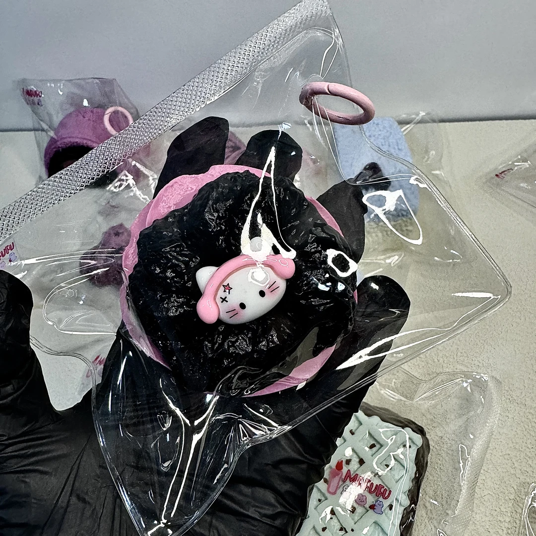 【黑粉Kitty小汉堡捏捏】超软手感食品级硅胶纯手工制作解压玩具