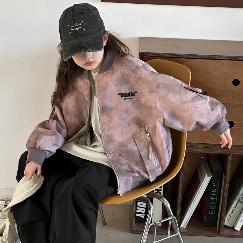 女童8-15棒球服外套春秋款2025新款洋气中大儿童时尚秋季时髦夹克