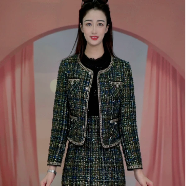 早秋精致奢华时尚气质大方显瘦套装两件套M-4XL