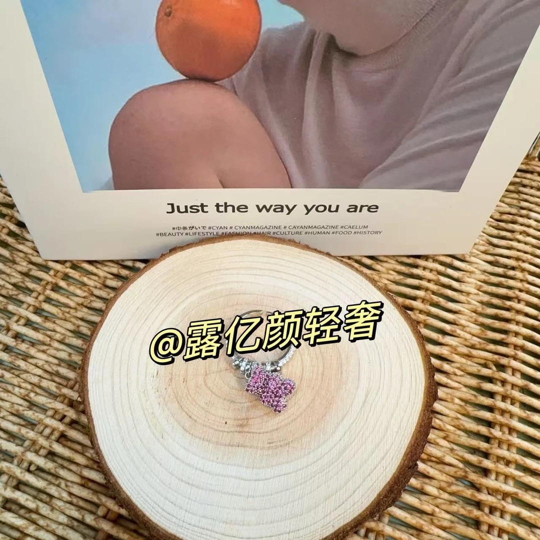 非金属莫桑石戒指 韩国东大名原单AB面小熊戒指JZ9223