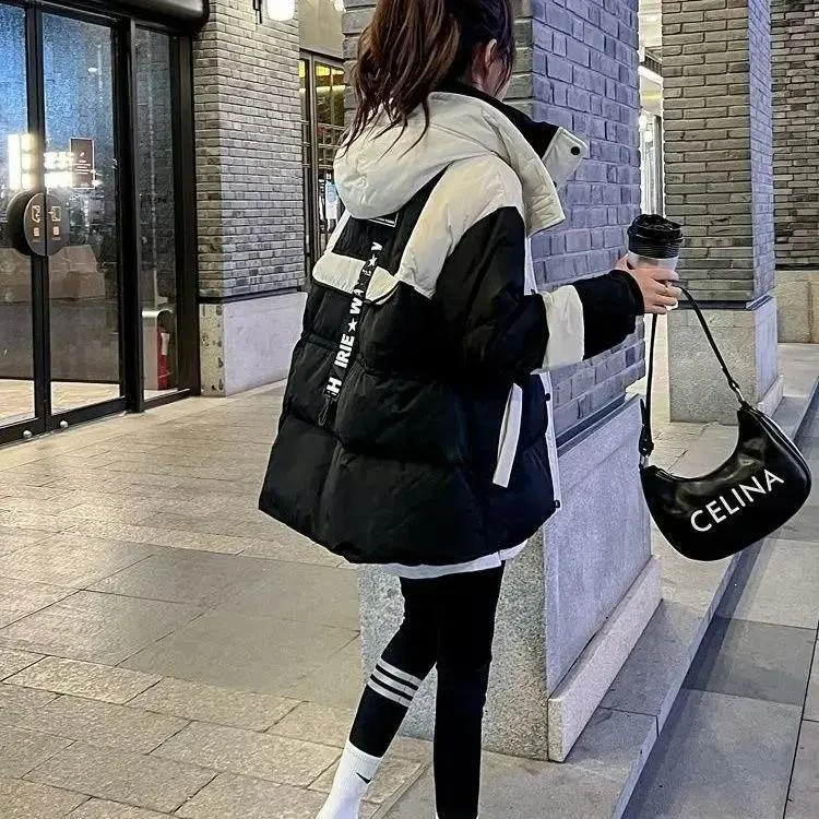冬季断码黑色中长款派克羽绒羽绒服女2023冬季新款小个子宽松显瘦