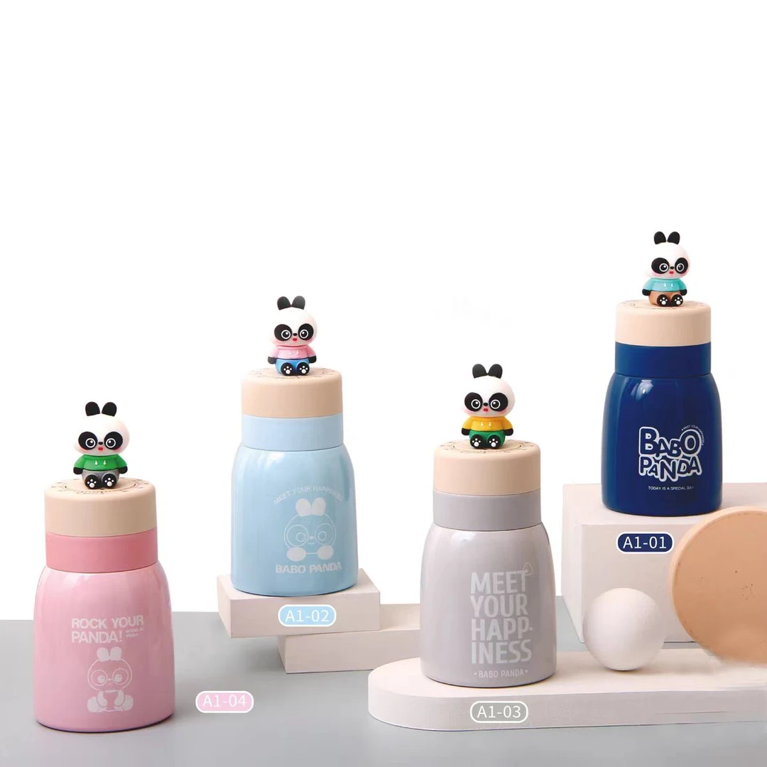 316可爱儿童定时熊猫保温杯350ml时间管理器学生水杯HC-38588