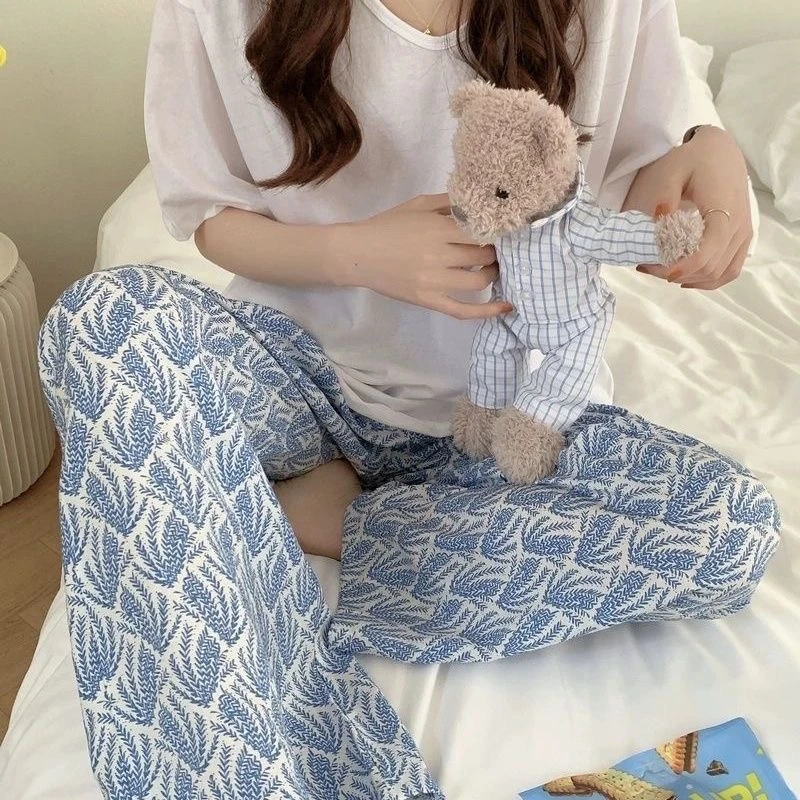 300斤hellokitty睡裤女春秋夏季宽松休闲遛弯裤大码家居裤可外穿