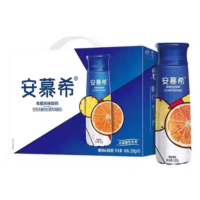 安慕希高端畅饮型希腊风味酸奶果肉型橙+凤梨1*10*230g