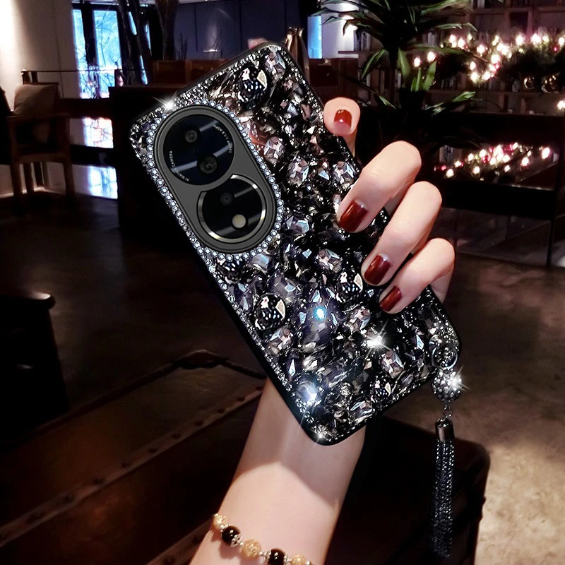 适用荣耀80手机壳水钻80pro全包防摔80se高级感80gt直屏版全钻女