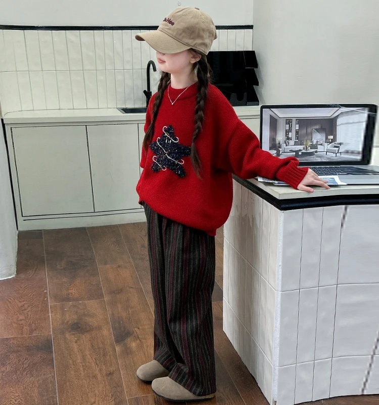 女童高领毛衣针织秋冬新款韩版儿童洋气时尚百搭中大童休闲打底衫