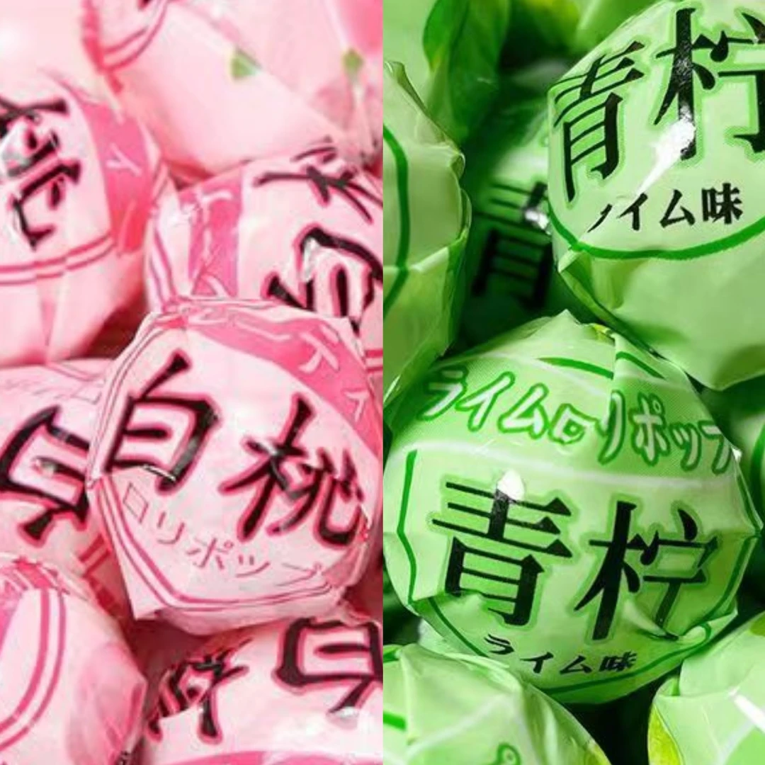 【68根】网红青柠白桃混合口味棒棒糖香甜水果可口清新美味