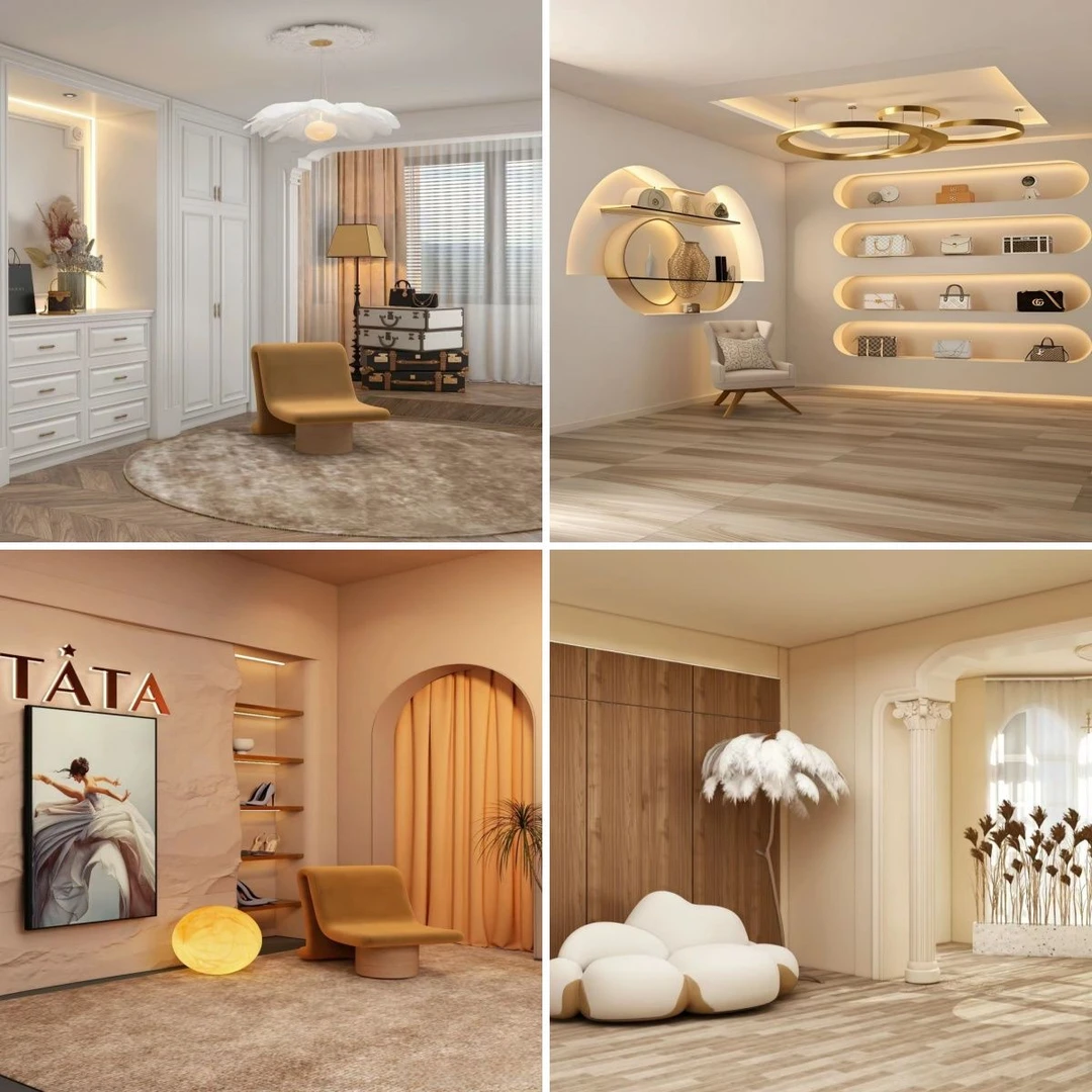 新款女主播室内服饰温馨3d直播背景抖音拍照氛围感背景布ins风