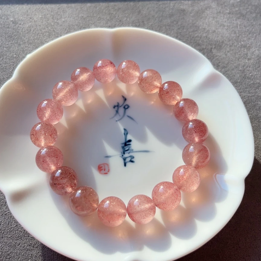 【落樱】草莓晶手链手串