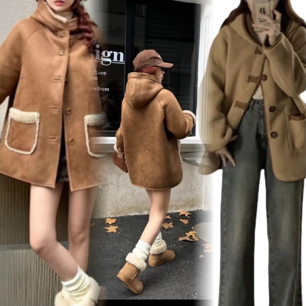 美拉德【两面穿加厚外套】冬季时尚保暖舒适韩版百搭休闲显瘦洋气