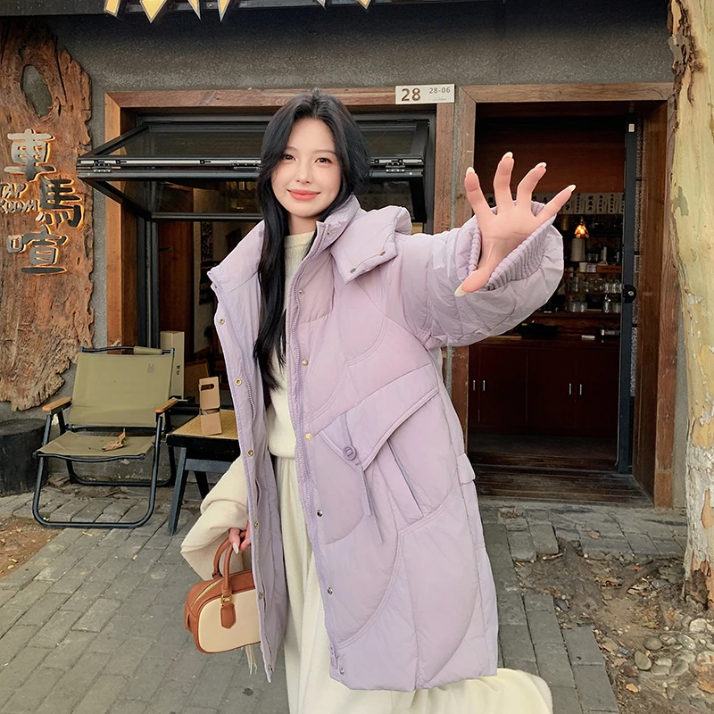 特大码275斤羽绒服女胖mm2023冬季中长款A字白鸭绒宽松韩版