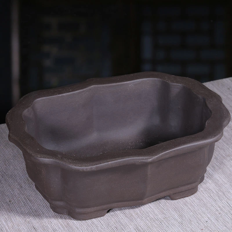 紫沙盆景花盆特价多肉盆景组合花盆长方形悬崖式盆景花盆清仓包邮