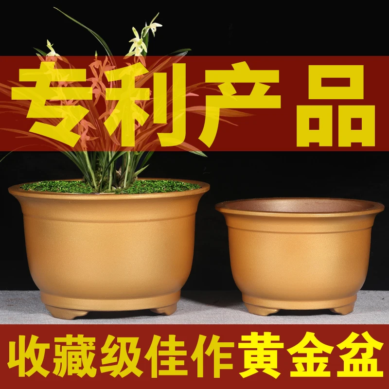 宜兴紫砂花盆特大号盆景花盆绿萝花盆种树盆陶瓷花盆