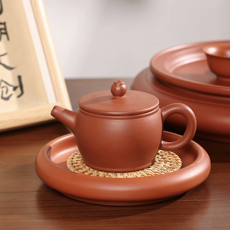 【壶涂涂】潮州朱泥茶壶直口汉瓦壶大容量功夫茶壶大口家用球孔断水