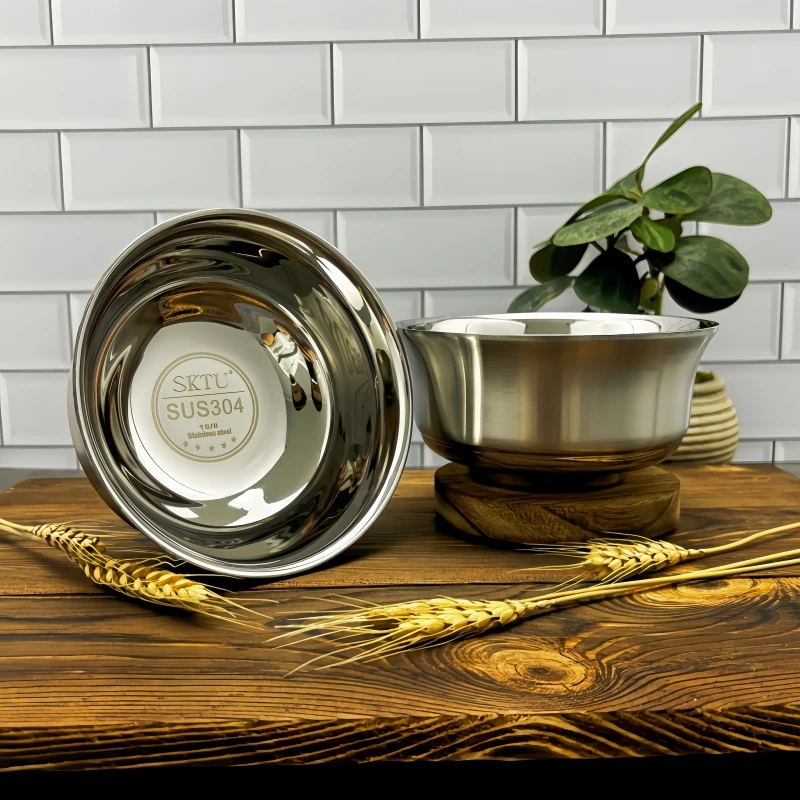 [拍一发二]304不锈钢碗加厚碗家庭食堂户外饭碗汤碗隔热双层