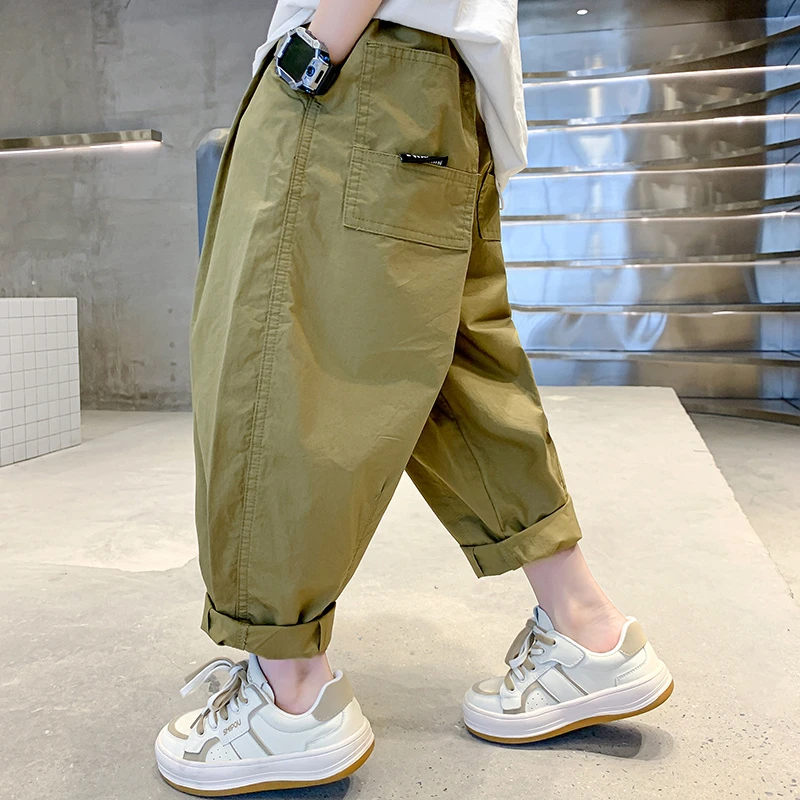 男童裤子夏季薄款2025中大童中大儿童工装休闲长裤夏款6-12岁潮款