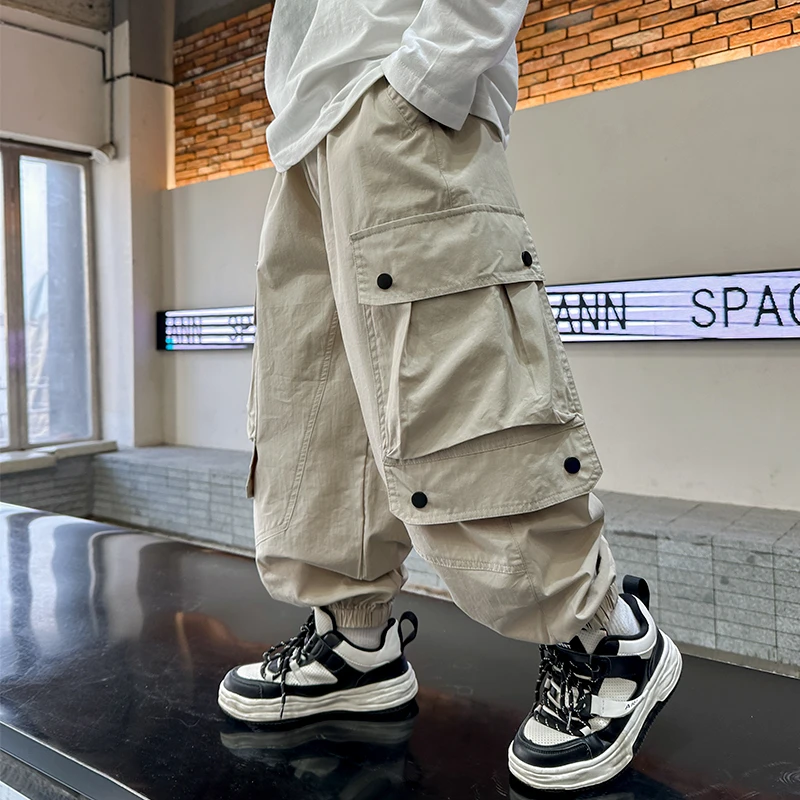 男童工装裤2025夏季新款薄款薄长裤防蚊裤子中大儿童装6-12岁潮款