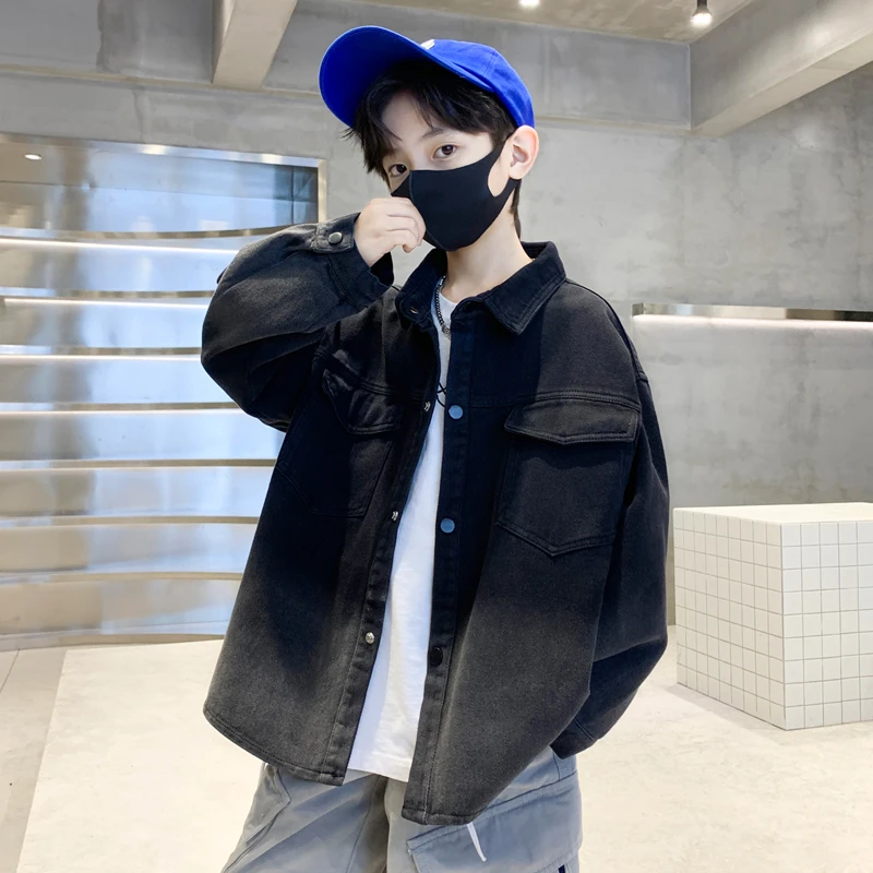 男童外套春秋款2025新款中大儿童秋装男孩韩版牛仔上衣秋季帅气潮