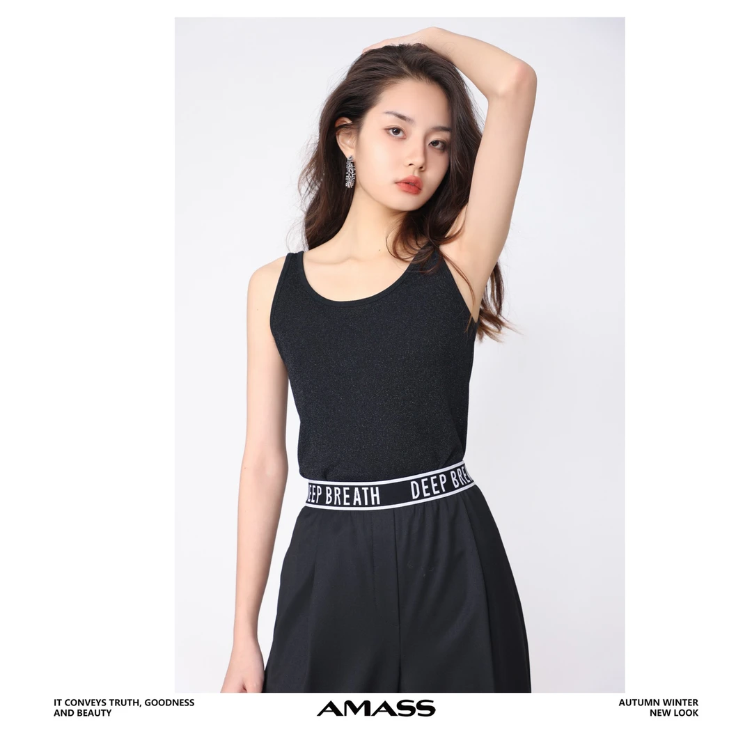 AMASS/阿玛施5300725夏季运动圆领无袖百搭女背心打底时尚休闲