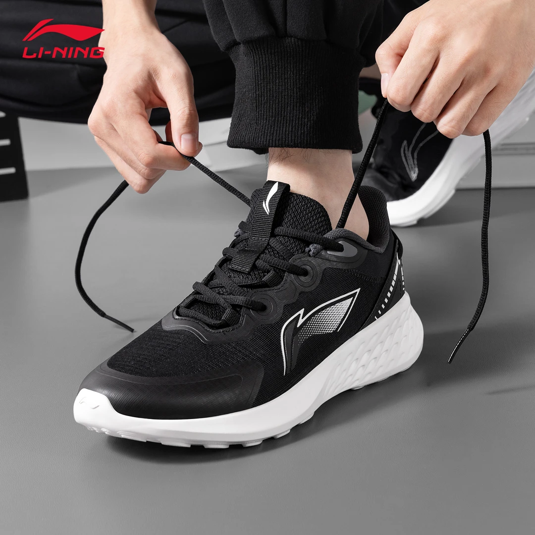 李宁SOFT跑步鞋男鞋秋季耐磨透气缓震网面跑鞋低帮休闲轻便运动鞋