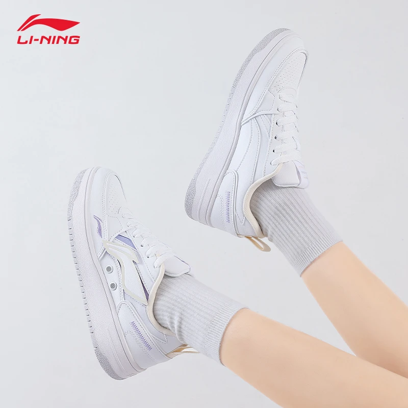 李宁板鞋女鞋2024夏季新款白色百搭低帮休闲鞋透气舒适潮流小白鞋