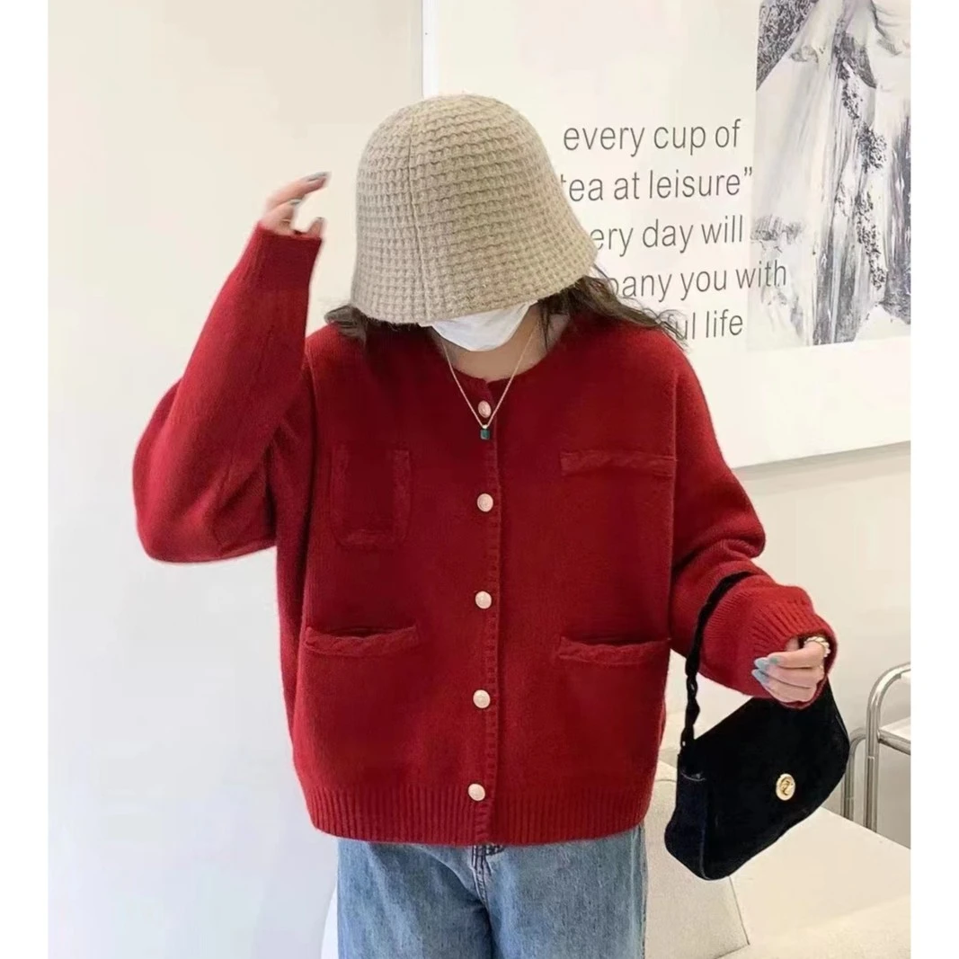 【C魅甄选】3322气质百搭毛衣针织开衫女新款外搭洋气小个子开衫