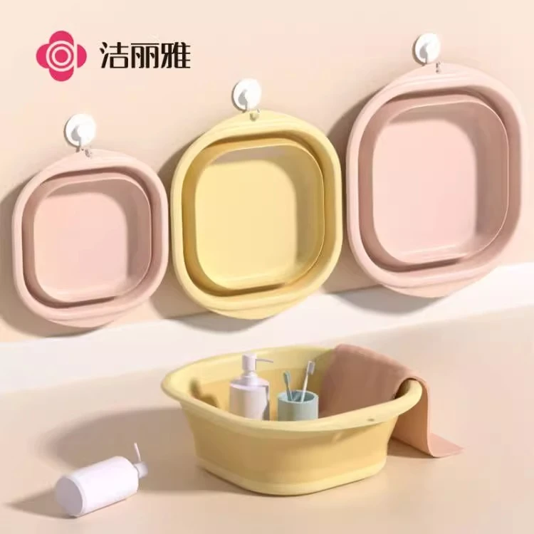 洁丽雅可折叠脸盆宿舍家用学生洗衣脸盆便携式旅行大小号塑料盆