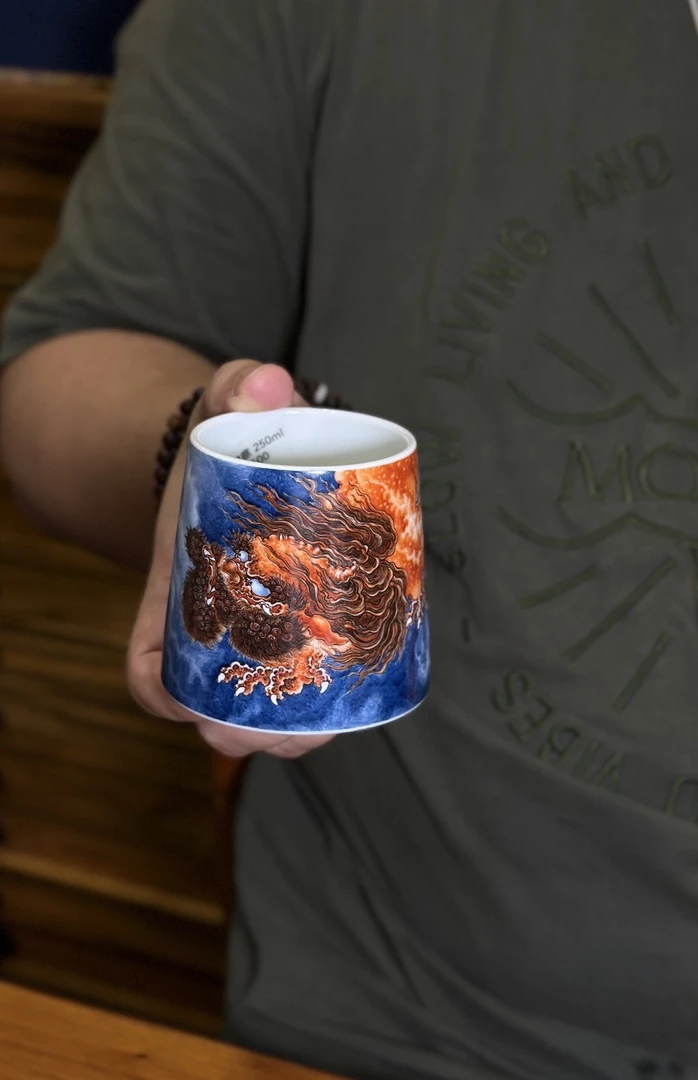 事事如意粉彩威士忌杯言坤堂