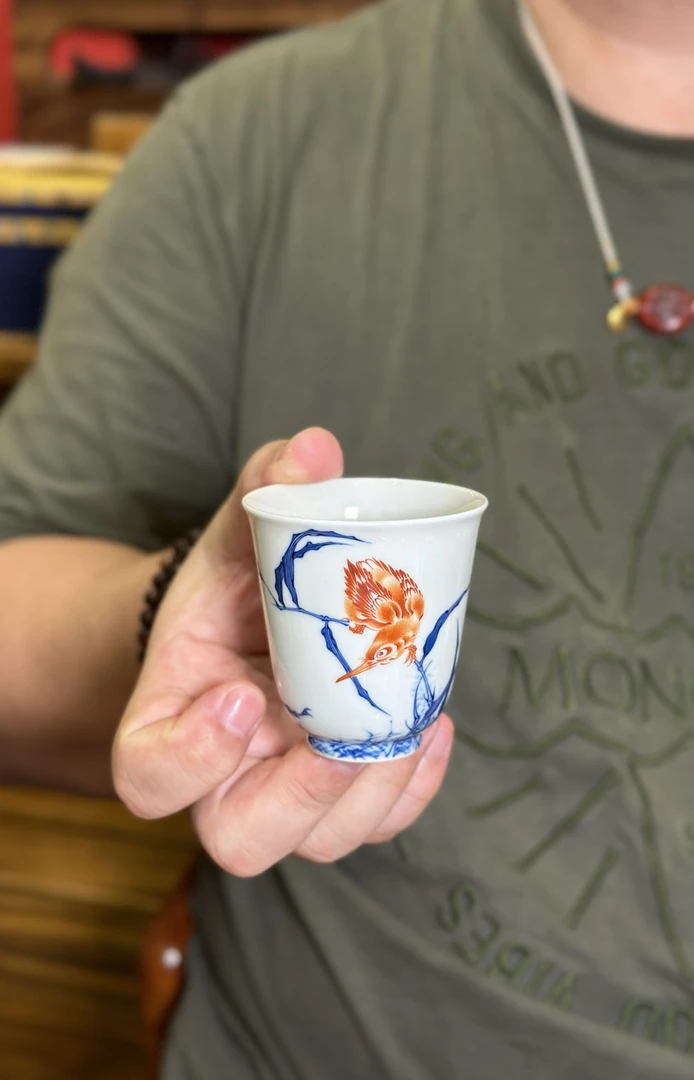 单翠青花矾红闻香杯澄怀堂