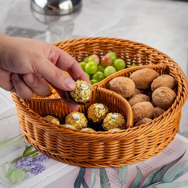 分格干果盘水果盘家用茶点盘围炉煮茶零食糖果盒新中式干果盒小吃