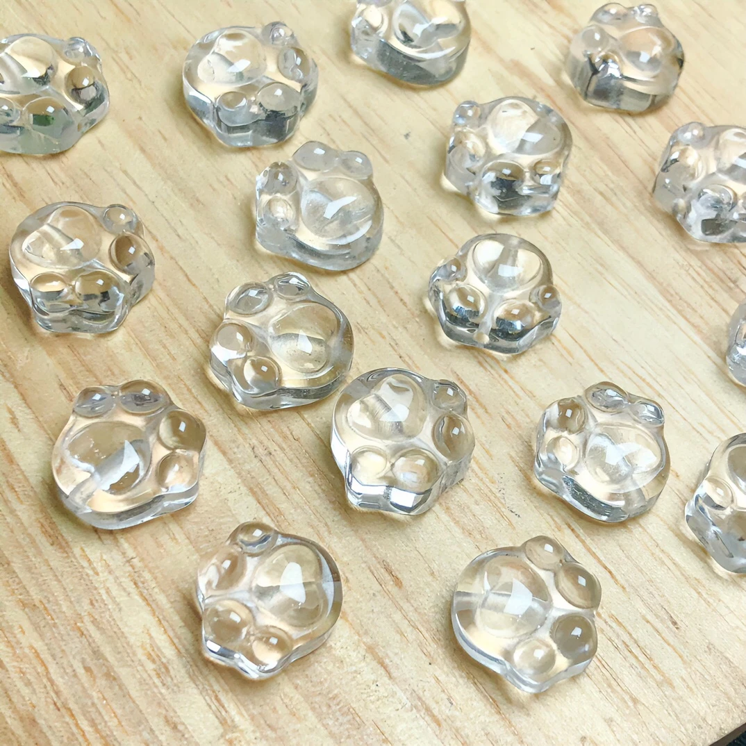 天然白水晶猫爪手串配饰配件diy通孔雕刻支持复检假一赔四