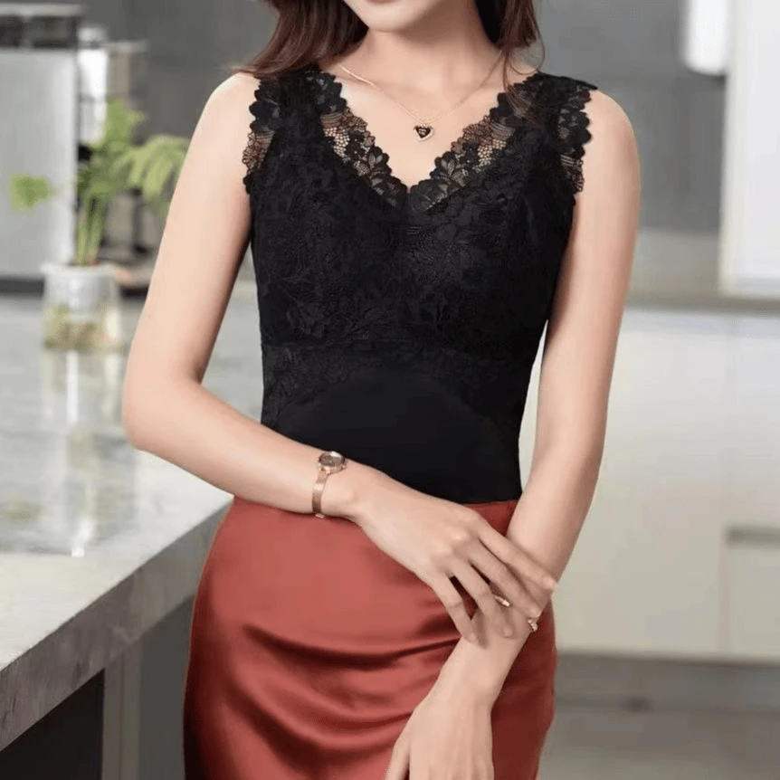 JING2023冬季新款保暖蕾丝背心230003美背百搭时尚显瘦性感美背
