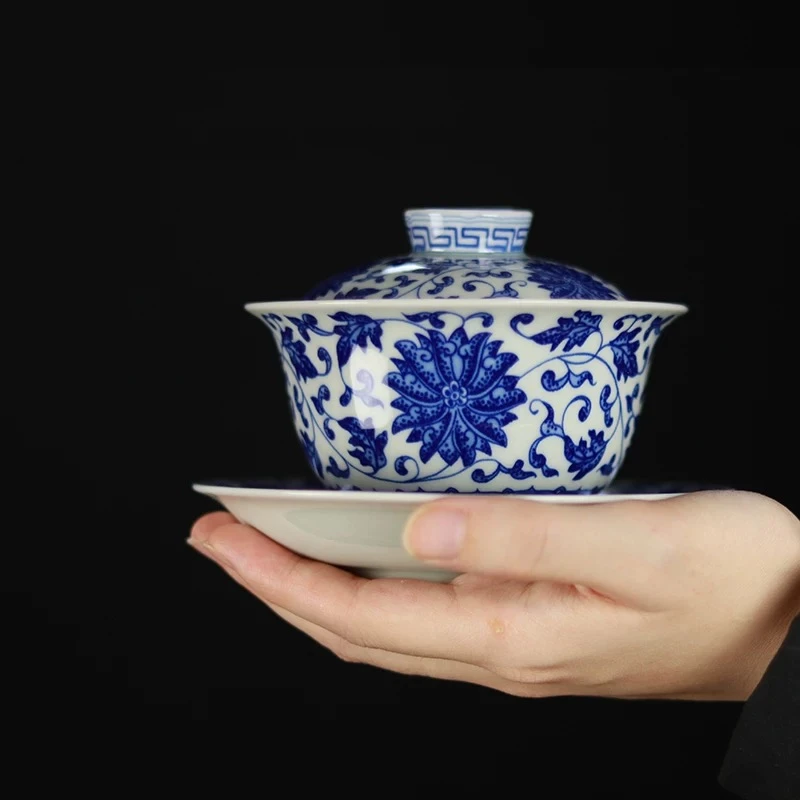 青花瓷茶具盖碗（款式随机）