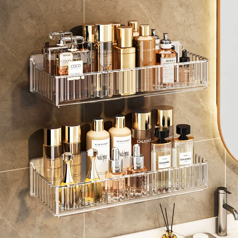 卫生间浴室置物架免打孔壁挂式镜柜前收纳盒洗漱台化妆品收纳架子