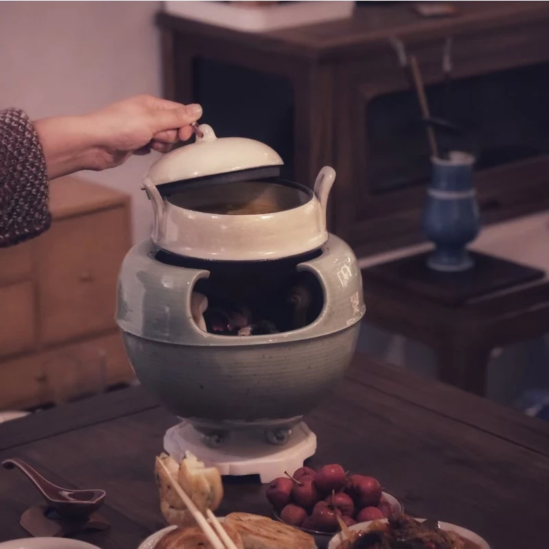 景德镇半斋 半斋炖锅小白套装刘亦菲同款碳炉煮茶炉火钵套组茶具