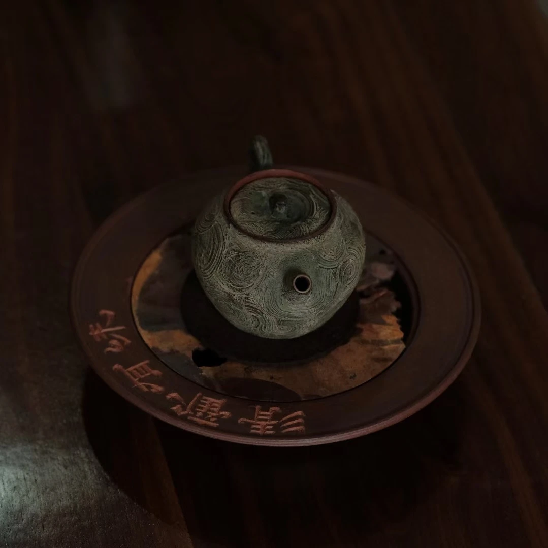 景德镇半斋造物清欢有味红粉引壶承手工陶瓷铜盖蓄水茶托壶托茶器