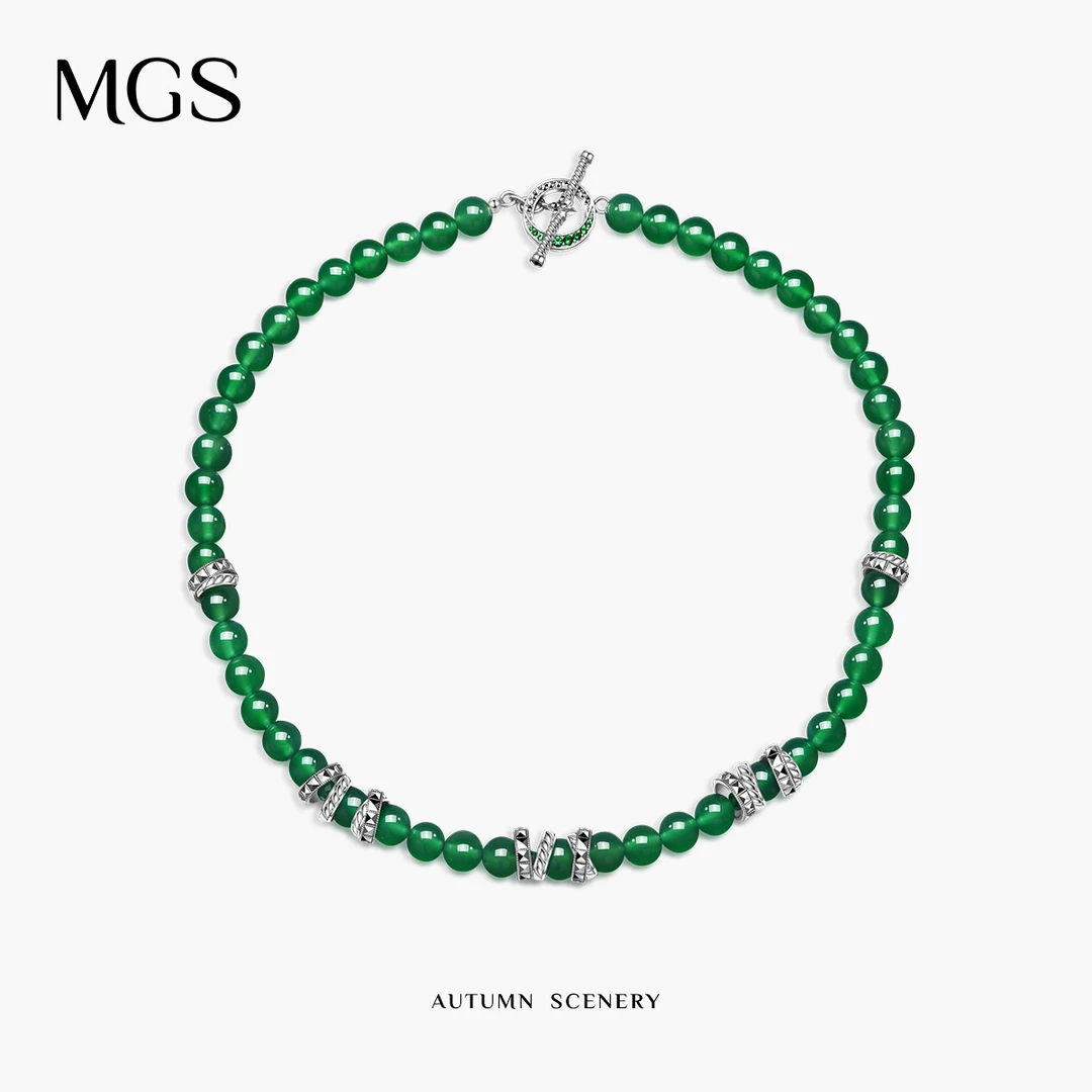MGS/曼古银金风玉露925银玛瑙项链小众设计颈链M0524322180