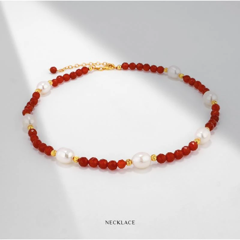 MGS/曼古银多巴胺彩串系列玛瑙项链气质M0524417160