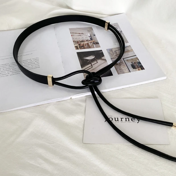 JCCC影子 女士百搭经典简约打结细腰黑色腰带JE4IPD11