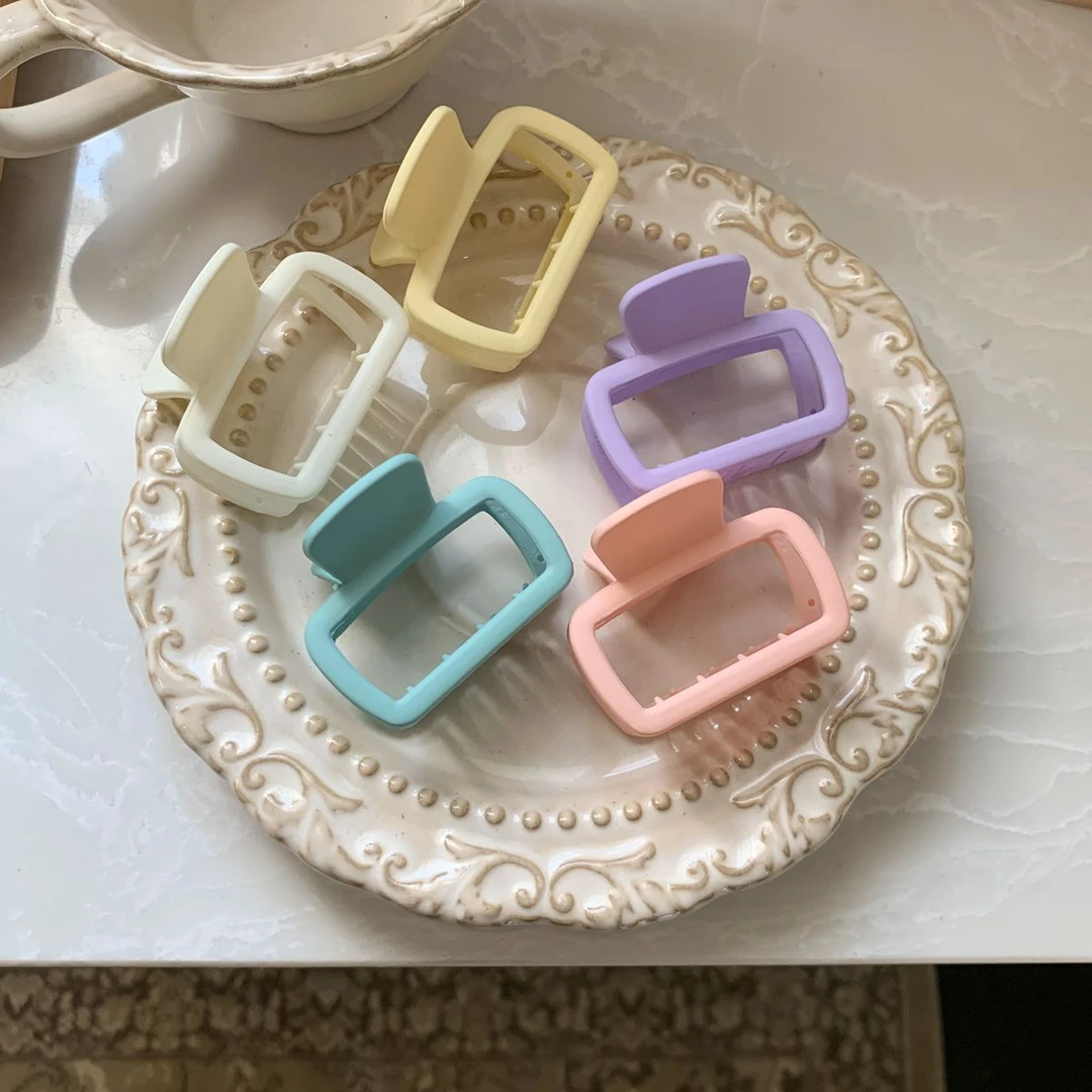 秀藏春夏奶油色系方形抓夹后脑勺盘发夹发卡发饰鲨鱼夹