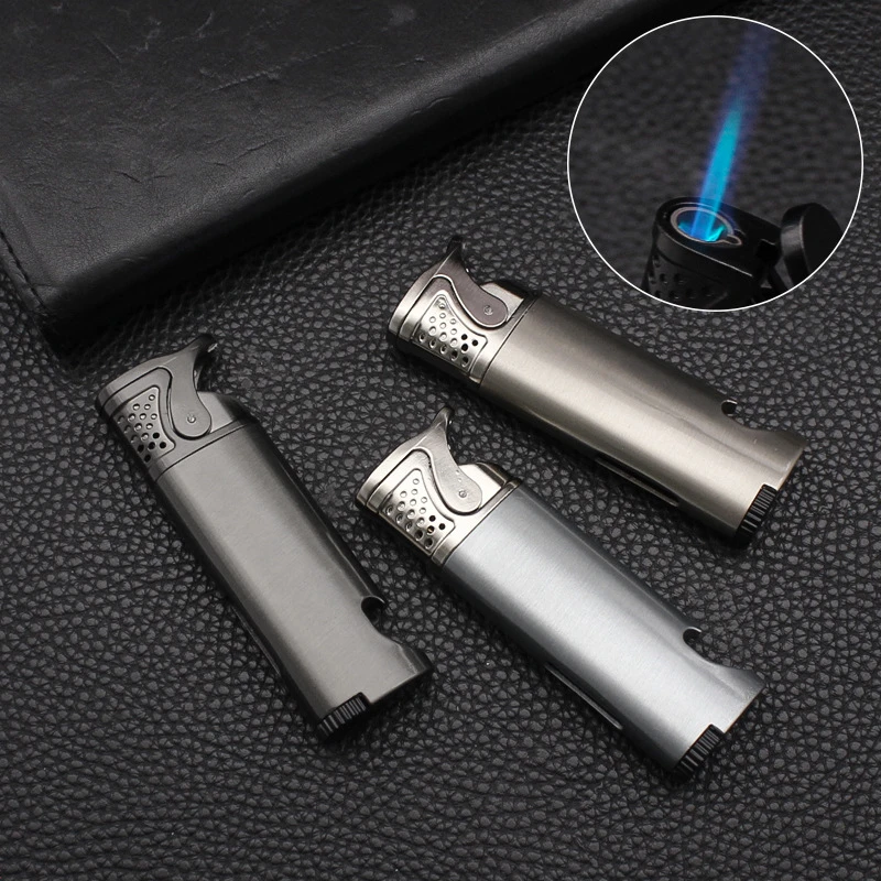 新款开瓶器打火机创意个性时尚高颜值金属防风气体火机蓝焰直冲潮