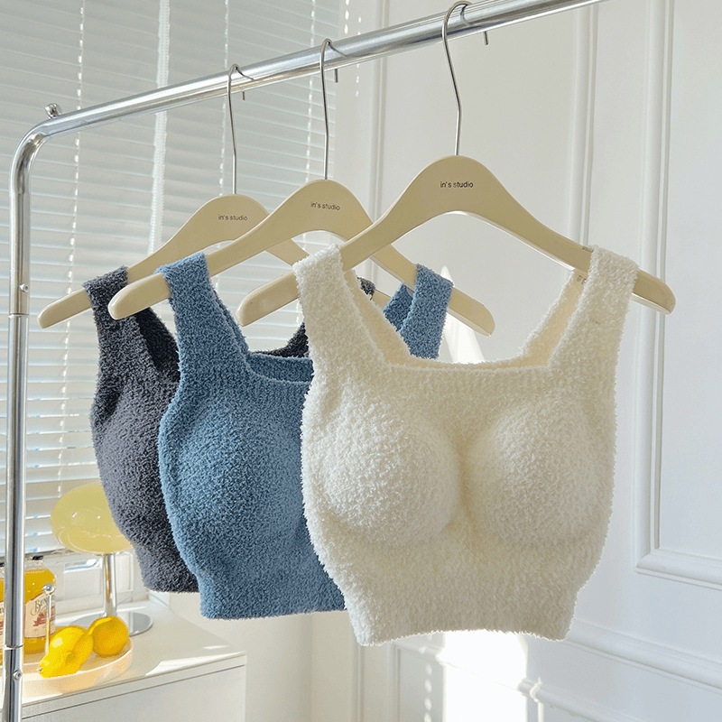 带胸垫保暖背心轻暖文胸罩一体式少女加绒加厚发热冬季内搭内衣