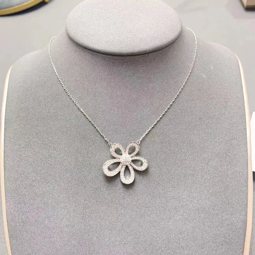 铜合金合成锆石项链 2519时尚轻奢花花款项链