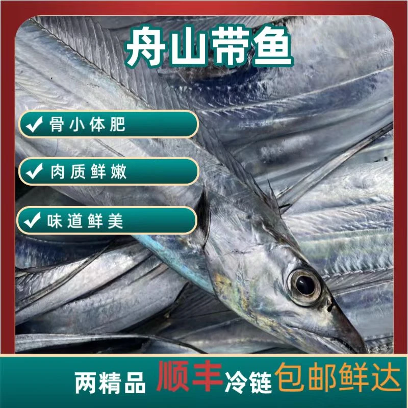 4斤新鲜正宗舟山小眼睛鹰钩嘴野生海钓鲜带鱼刀鱼段肉质鲜嫩5包