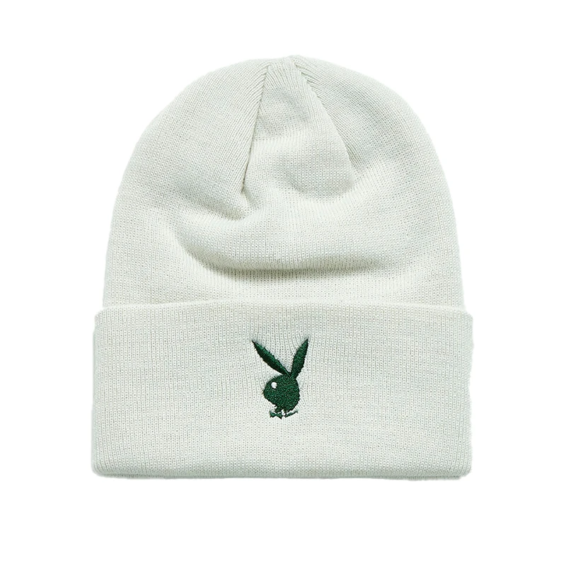 PACSUN*PLAYBOY 兔子图案针织帽子灰色