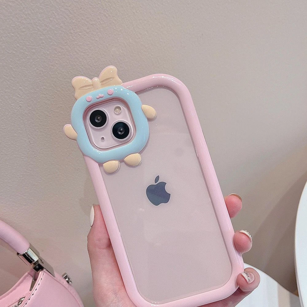 适用苹果16promax手机壳iPhone14Plus13/12/11卡通可爱边框手机壳