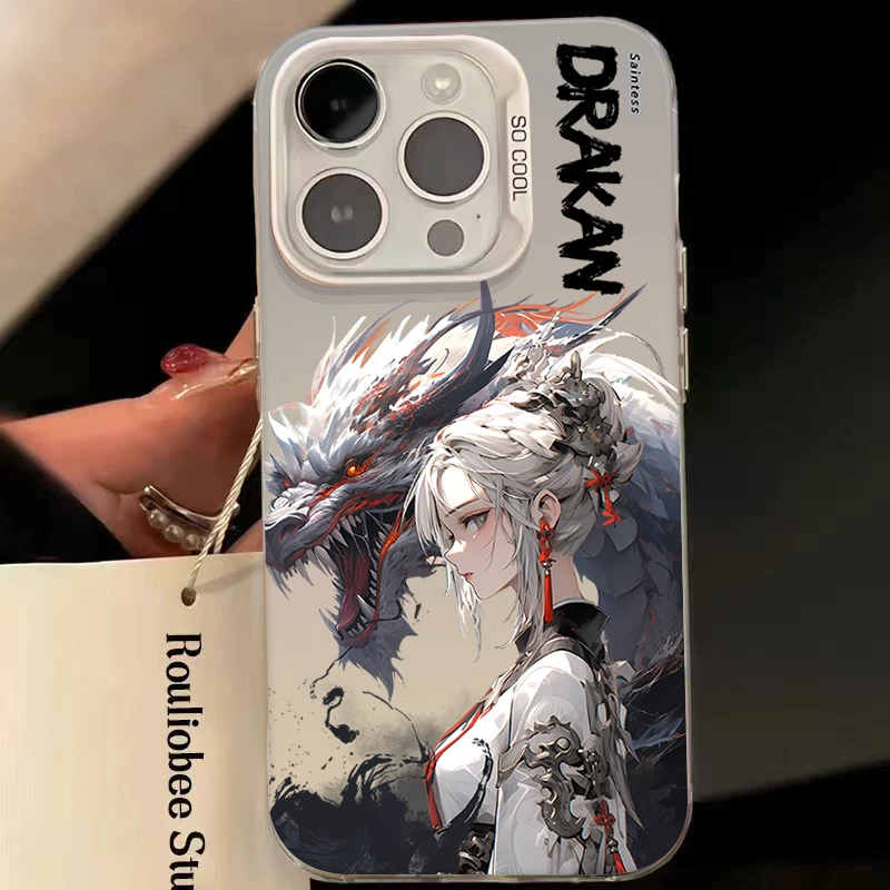 古风白龙个性苹果16promax手机壳iPhone15全包13防摔12/11/14pro