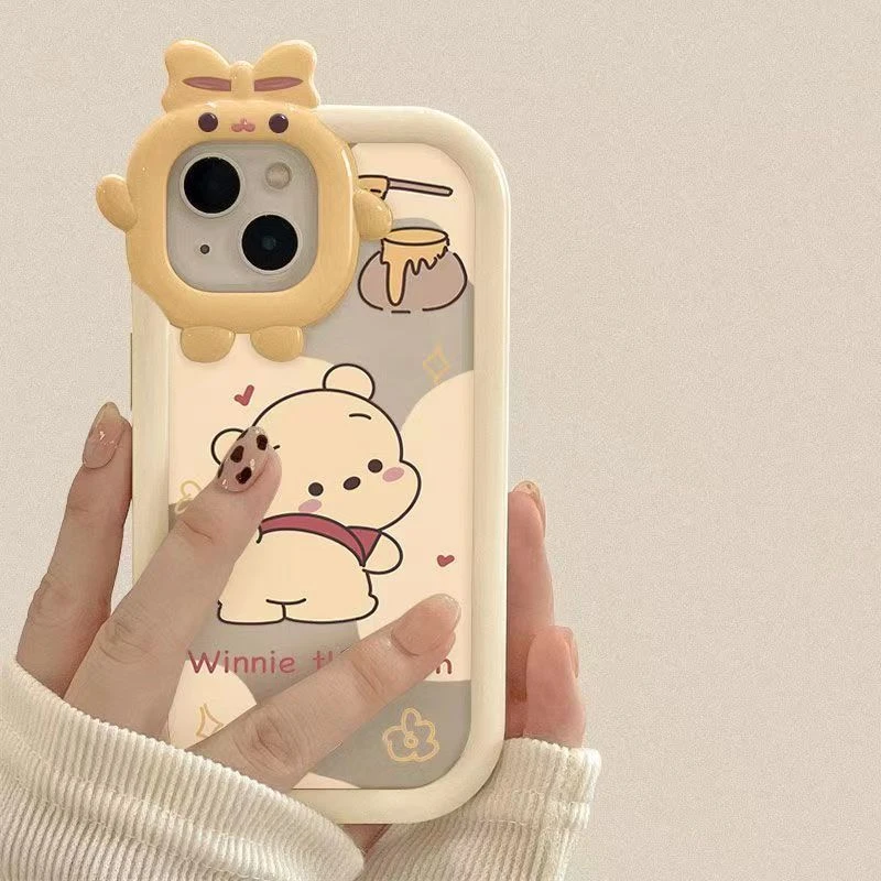 可爱维尼熊苹果13手机壳男女iPhone12promax大孔防摔11硅胶xs...